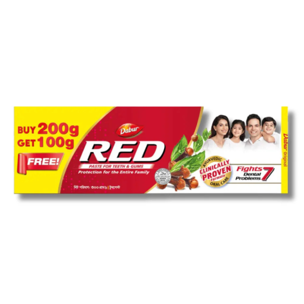 Dabur Red Toothpaste 200gm (Buy 200gm Get 100gm Free)